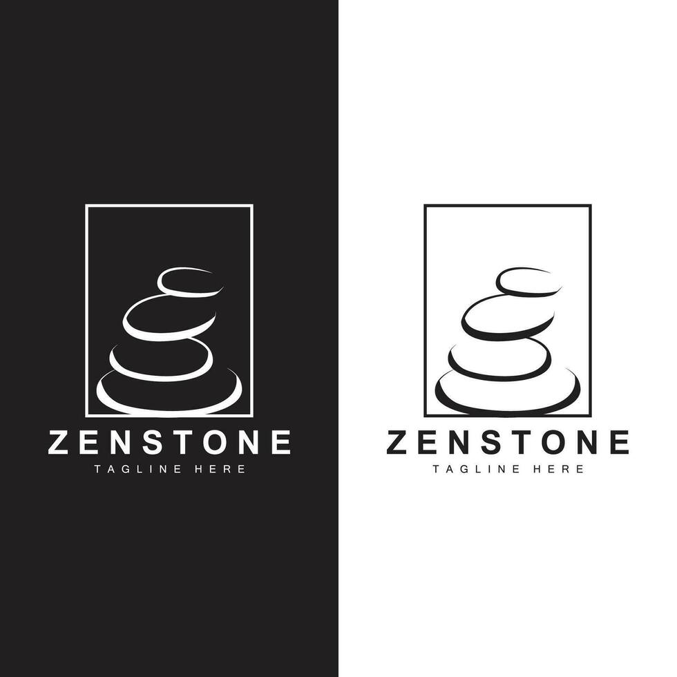 pierre logo, vecteur Zen méditation pierre équilibre tranquillité, yoga minimaliste Facile conception, silhouette illustration