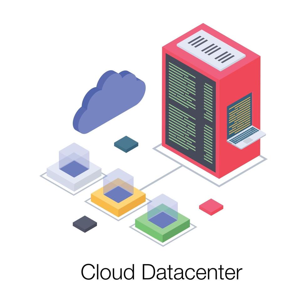 réseau de données en nuage vecteur