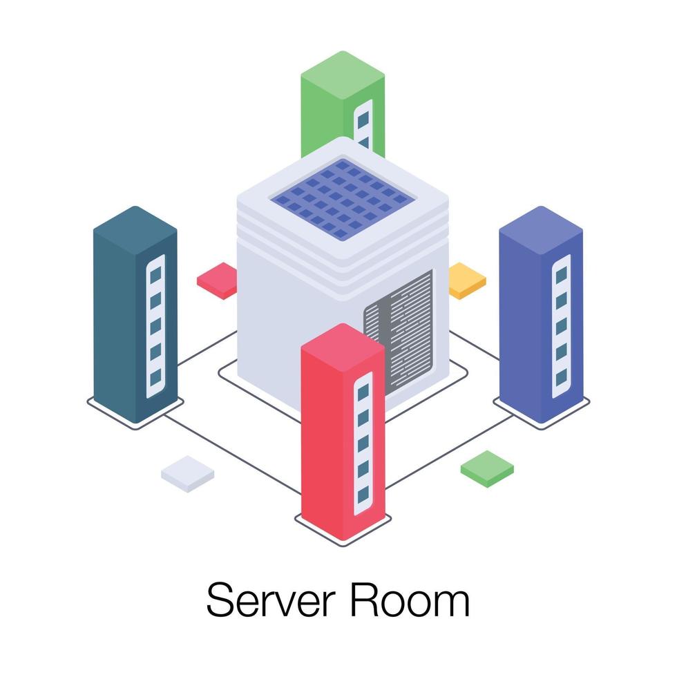 concepts de salle de serveurs vecteur