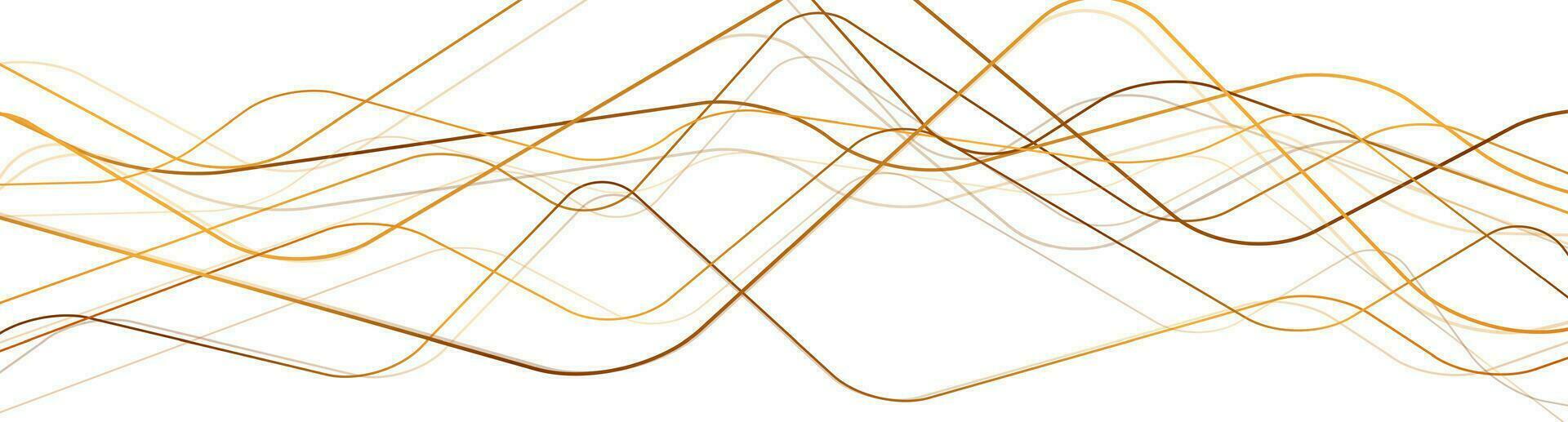 brillant d'or ondulé lignes abstrait futuriste Contexte vecteur