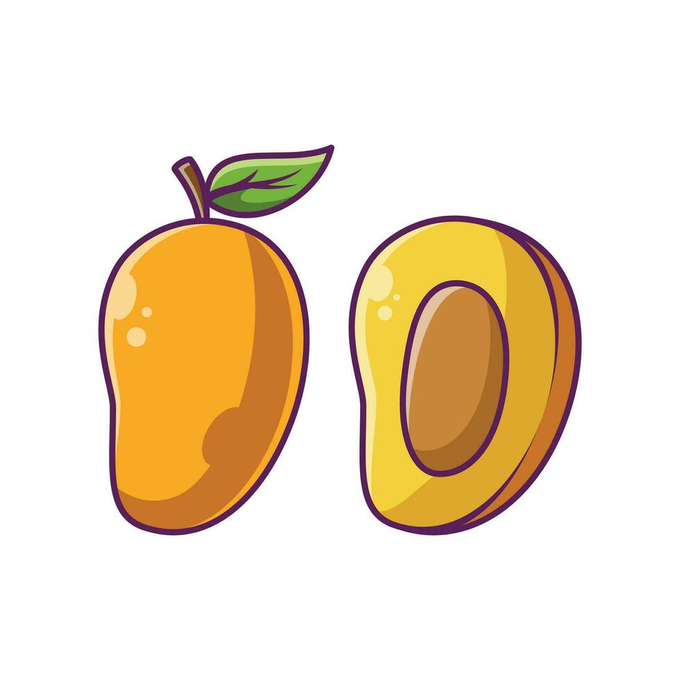 mangue fruit dessin animé vecteur illustration conception. des fruits prime illustration isolé.