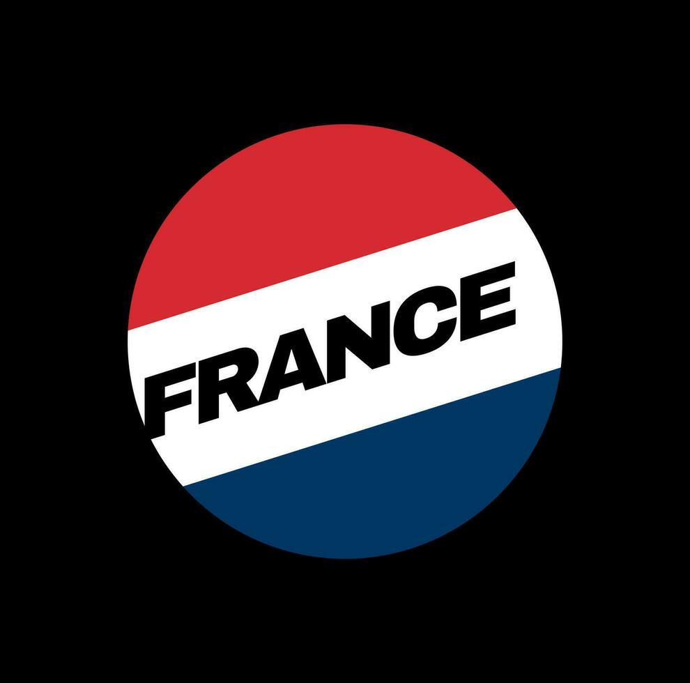 France pays Nom typographie icône avec drapeau couleur. vecteur