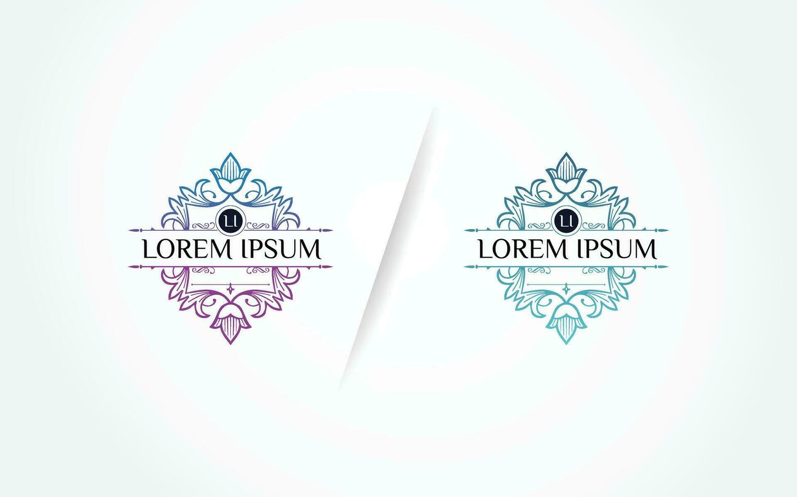 deux logos floral ornement pour une luxe spa vecteur