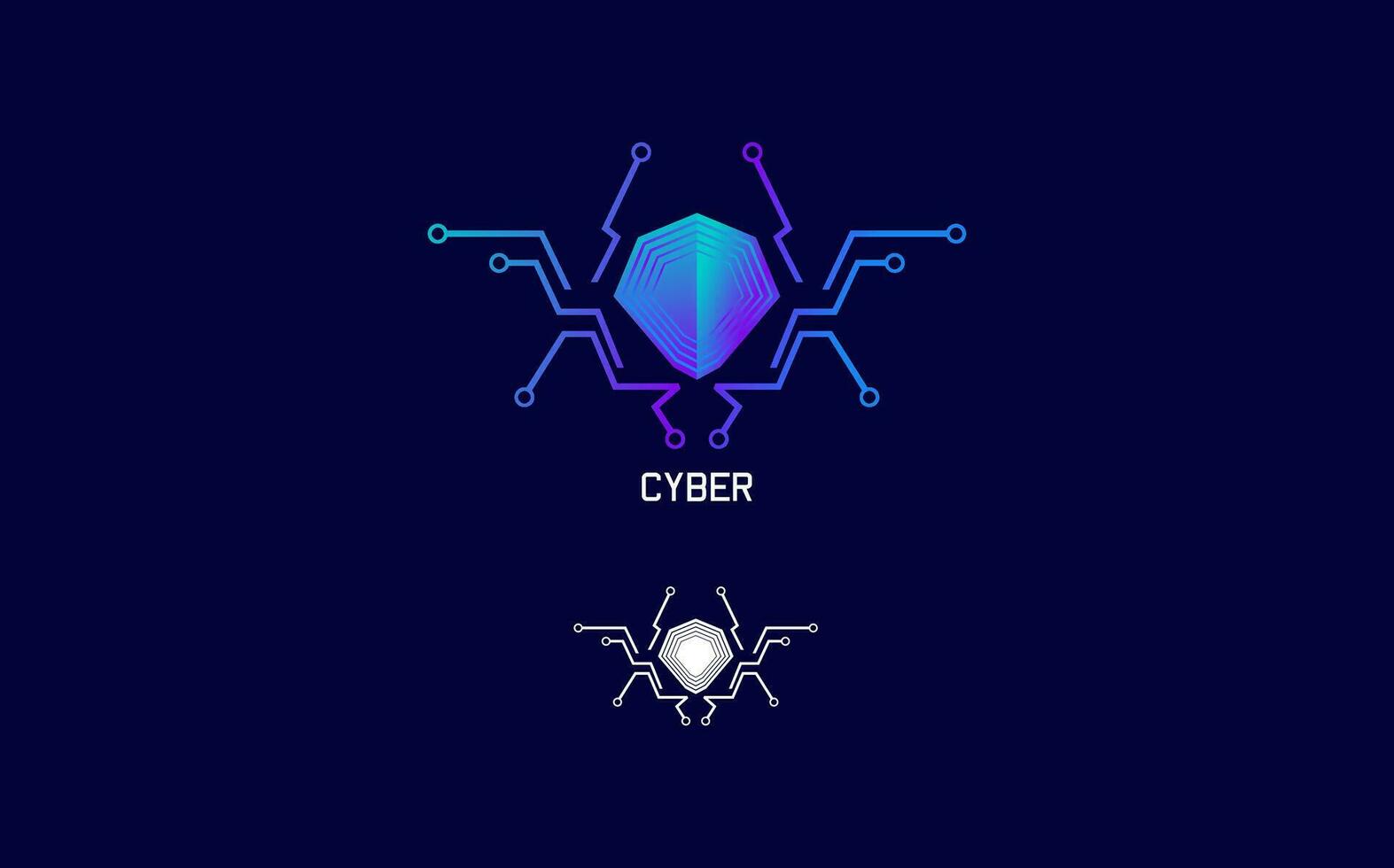 une araignée logo avec le mot cyber sur il vecteur