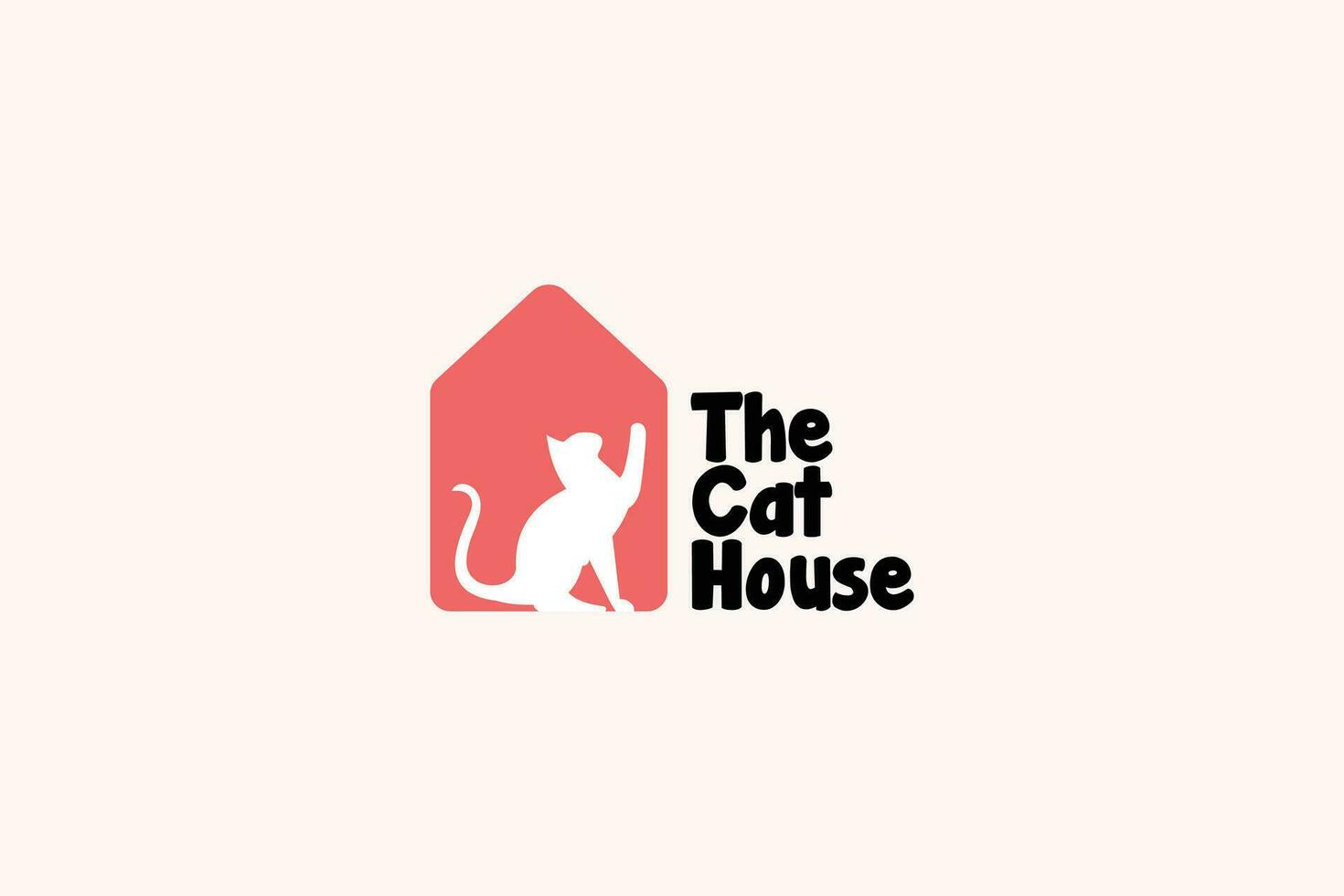 le chat maison logo conception vecteur