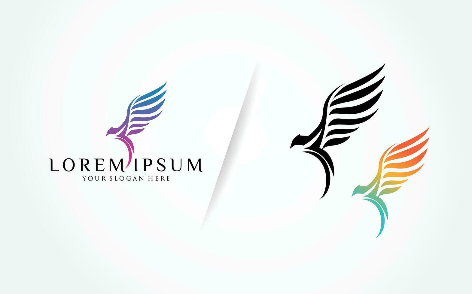 une coloré oiseau et Phénix logo avec une blanc Contexte vecteur