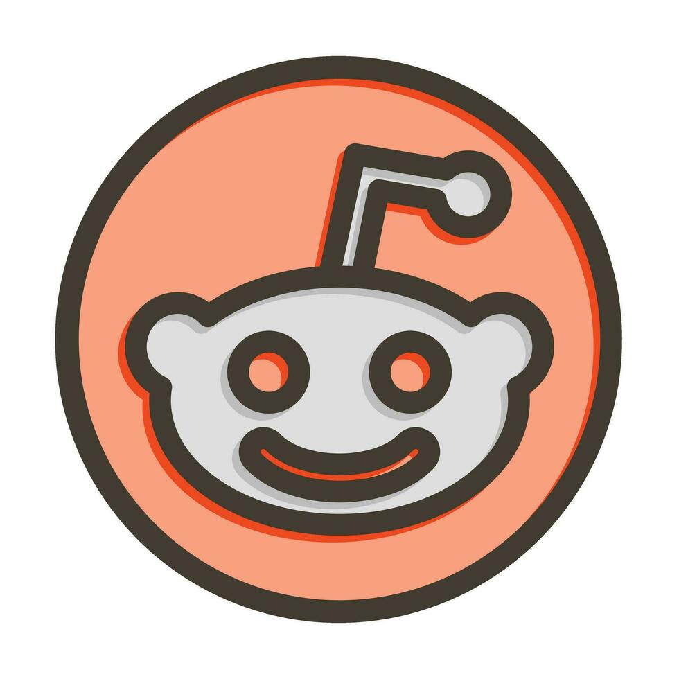 reddit vecteur épais ligne rempli couleurs icône pour personnel et commercial utiliser.