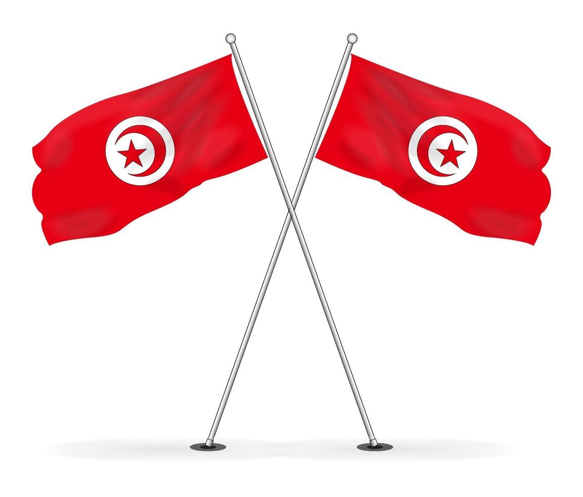 paquet d'image vectorielle du drapeau national tunisien vecteur