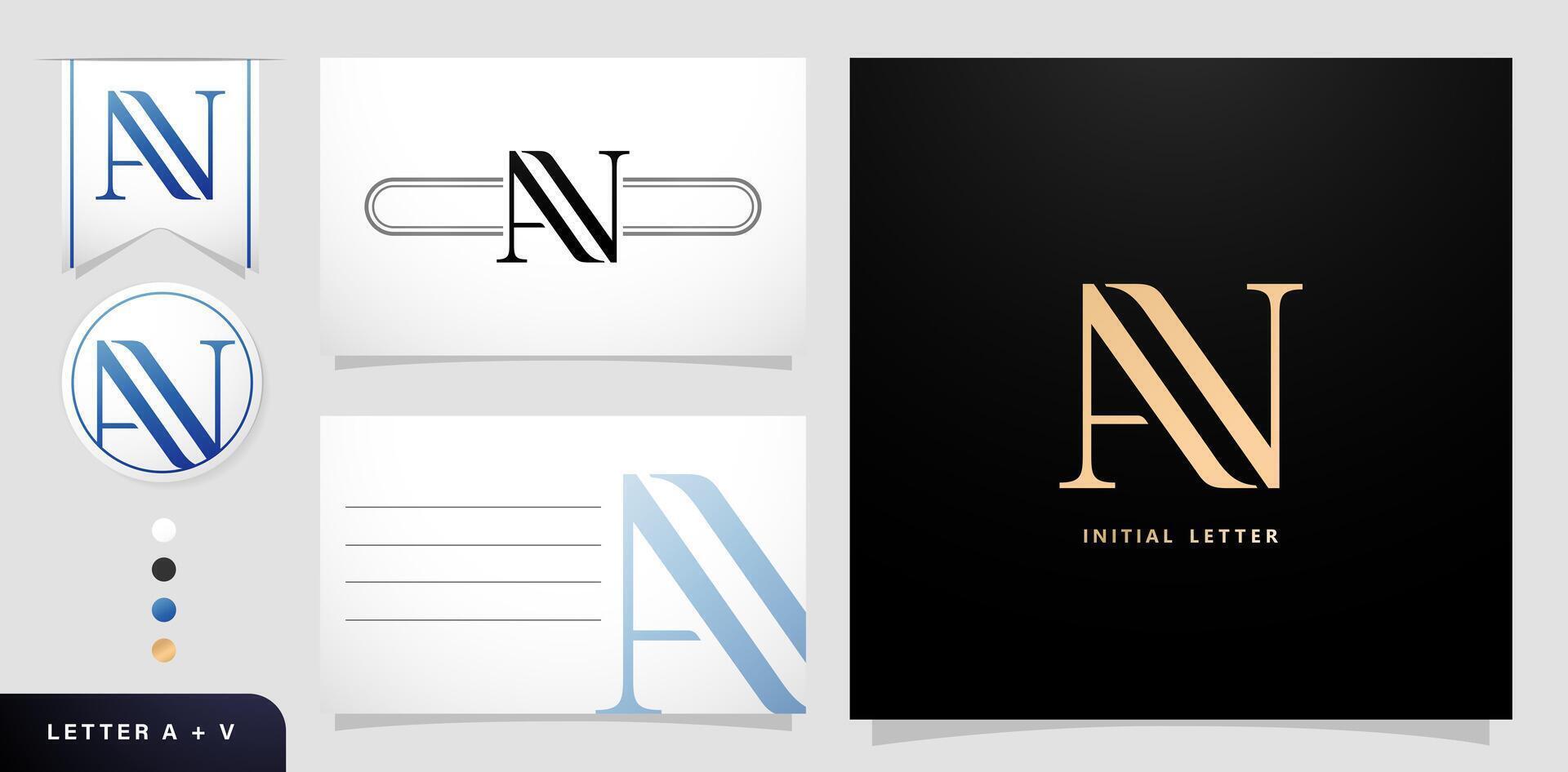 un V monogramme lettre logo conception avec affaires cartes modèles minimaliste pour initiales mariage faire-part, papeterie, mises en page collages, impression matériaux entreprise, écran impression, typographie déjouer or vecteur