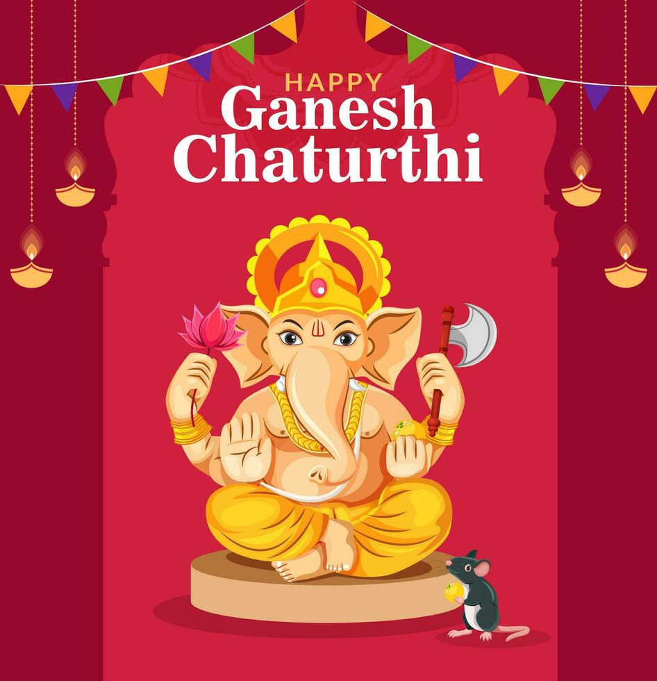 ganesh chaturthi Festival fête affiche conception modèle vecteur