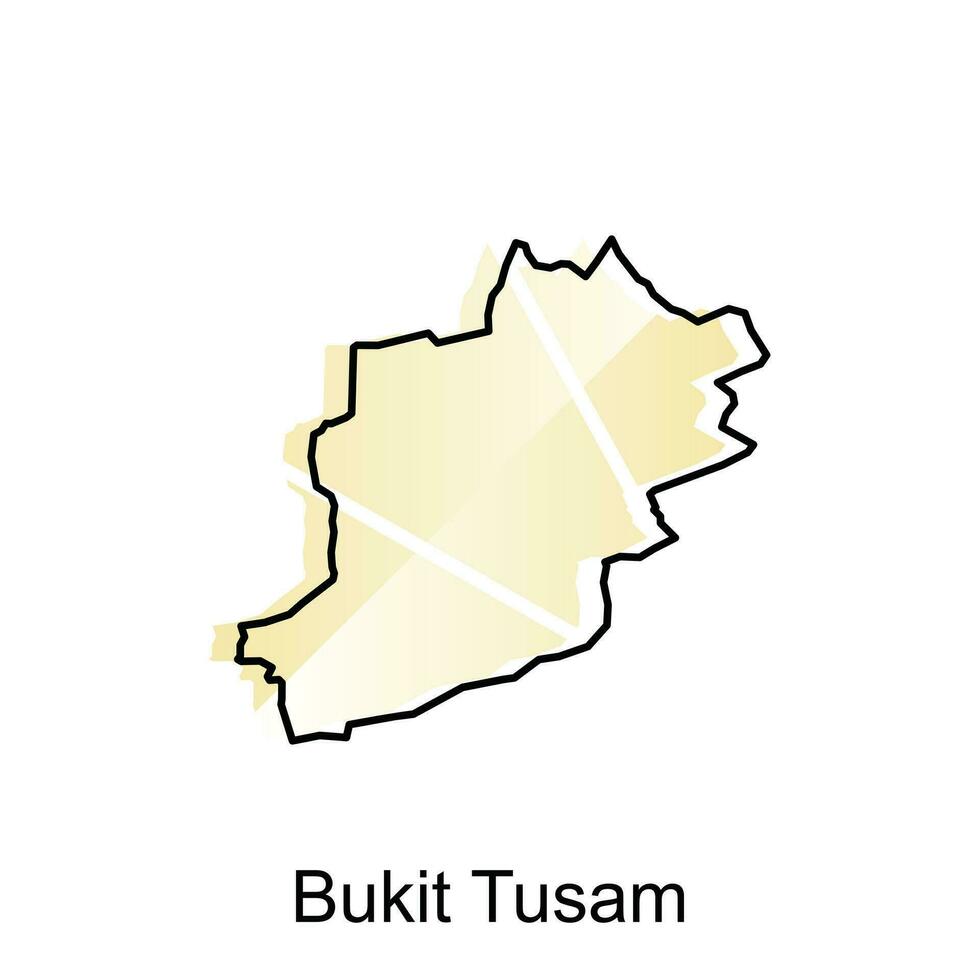 vecteur carte de bukit tusam ville moderne contour, logo vecteur conception. abstrait, dessins concept, logo, logotype élément pour modèle.