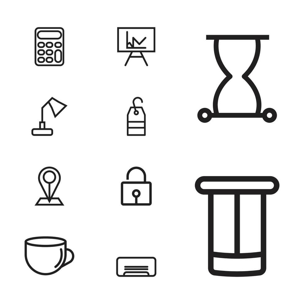 Bureau icône et logo conception vecteur