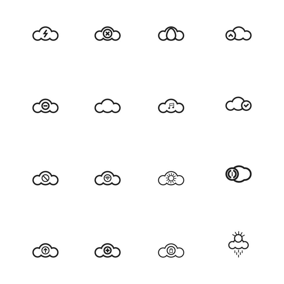 nuage icône conception ensemble et logo vecteur