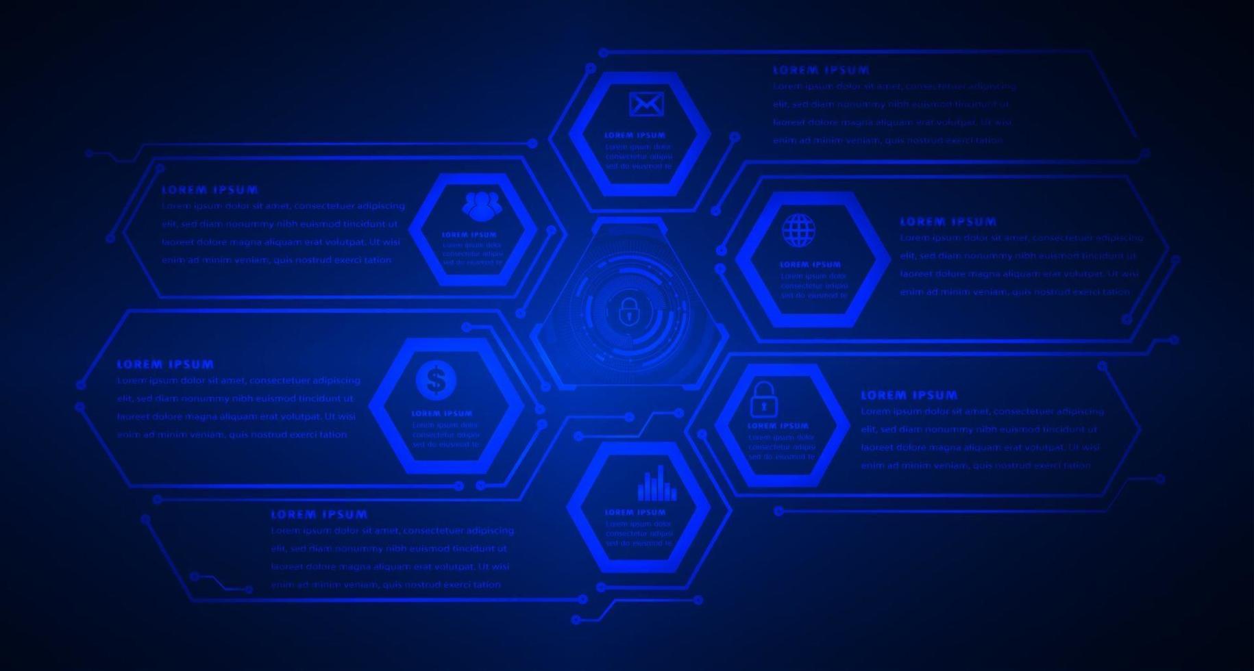 arrière-plan du concept de technologie future du circuit cyber hud vecteur