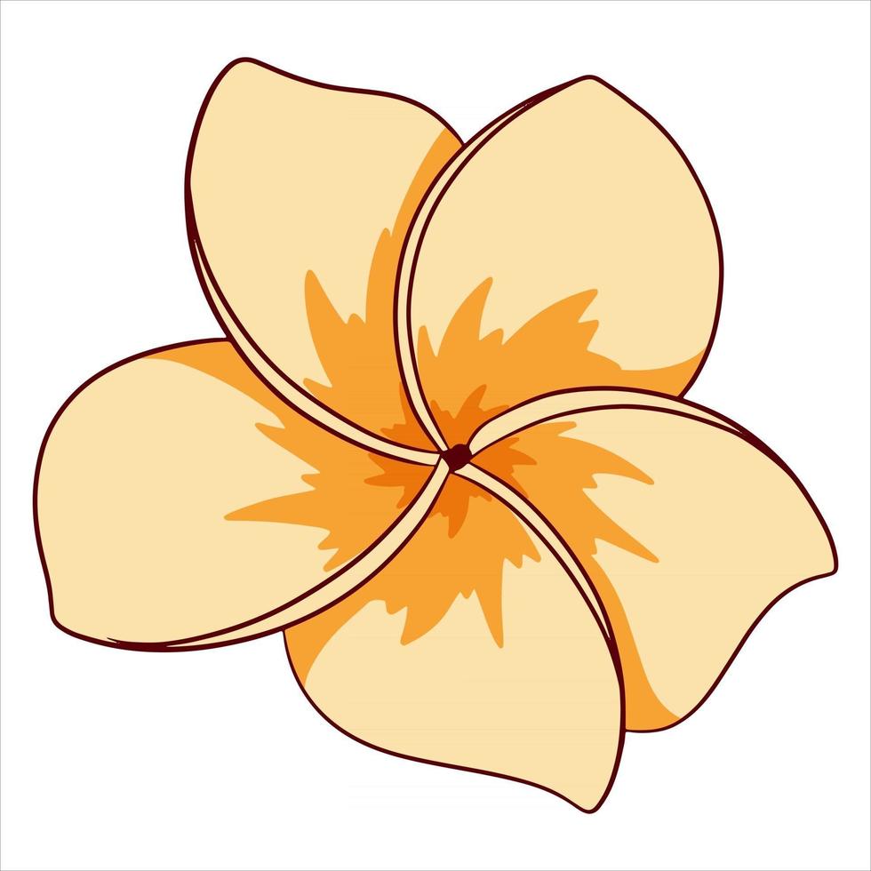 fleur lumineuse de plante tropicale en style cartoon vecteur
