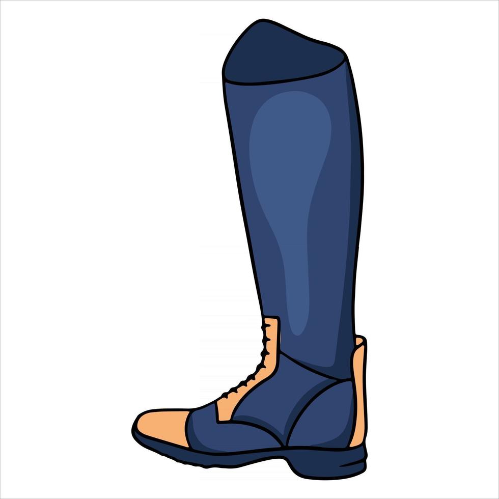 vêtements de cavalier de tenue pour l'illustration de bottes de jockey dans le style de dessin animé vecteur