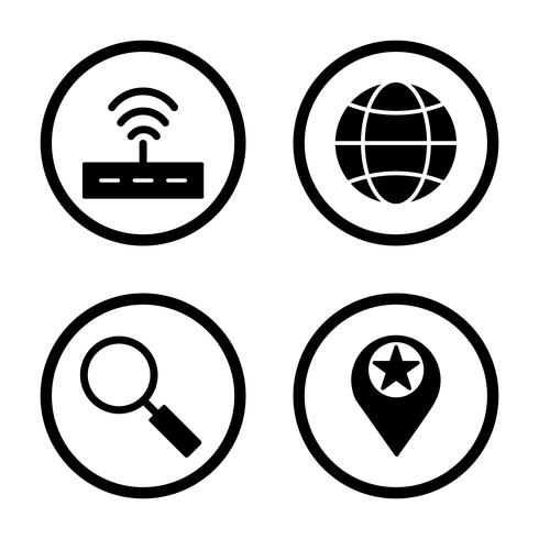 Ensemble d&#39;icônes d&#39;optimisation de moteur de recherche vecteur référencement