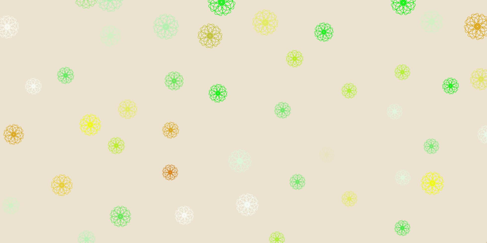 texture de doodle vecteur multicolore clair avec des fleurs.