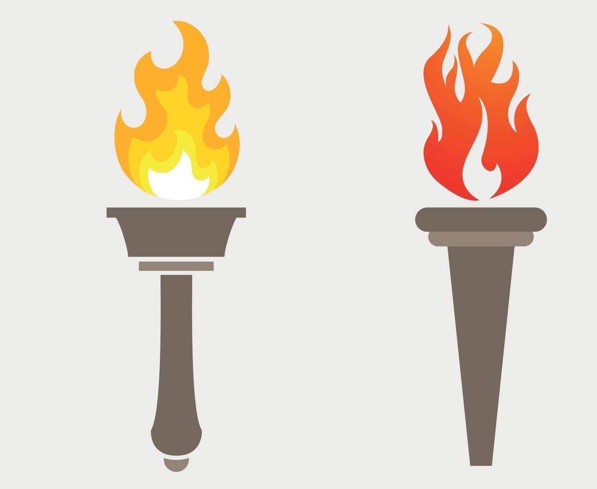 illustration de logo de conception de torche abstraite sur fond gris vecteur