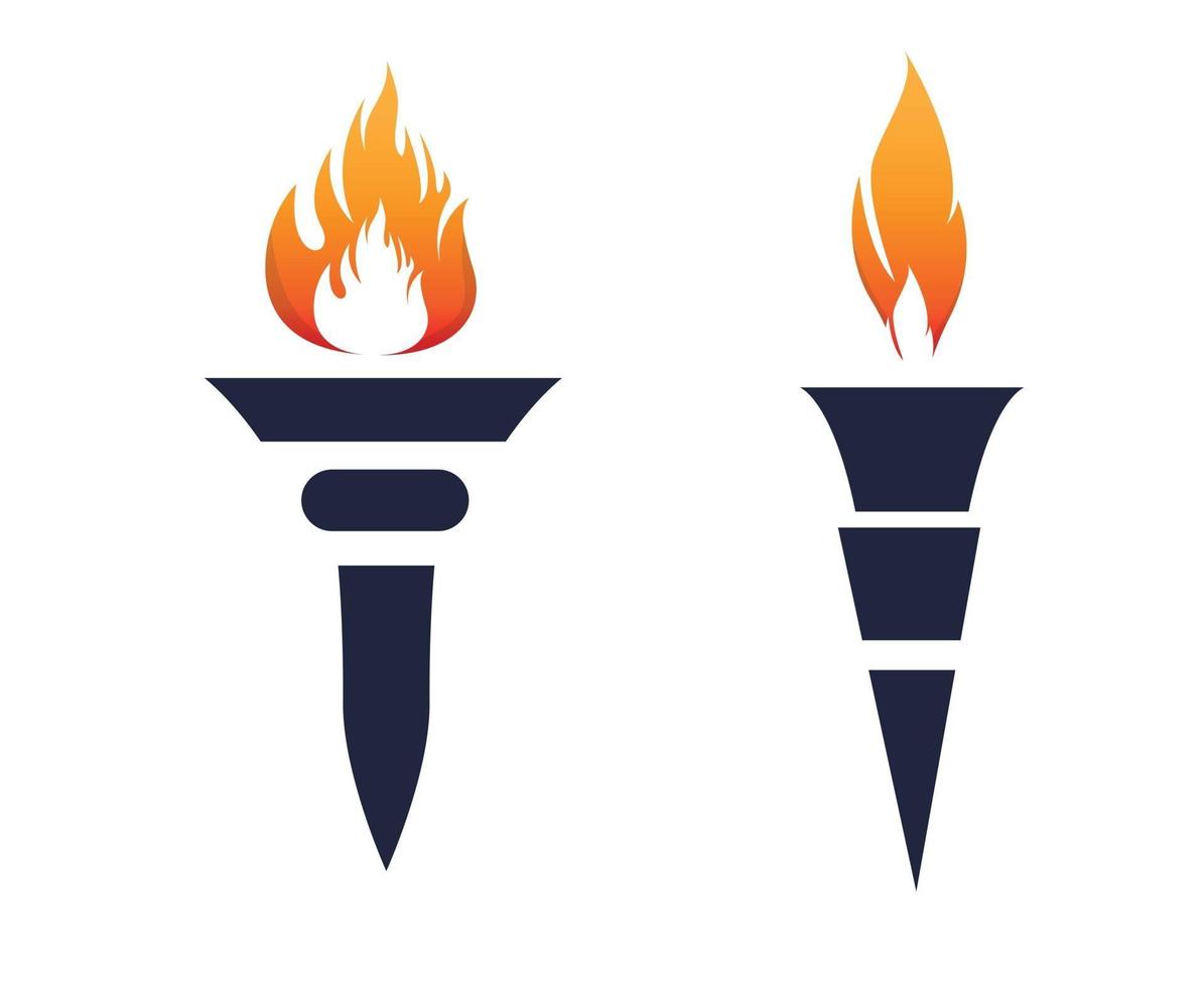torche, feu, flamme, illustration, conception, résumé, à, arrière-plan blanc vecteur