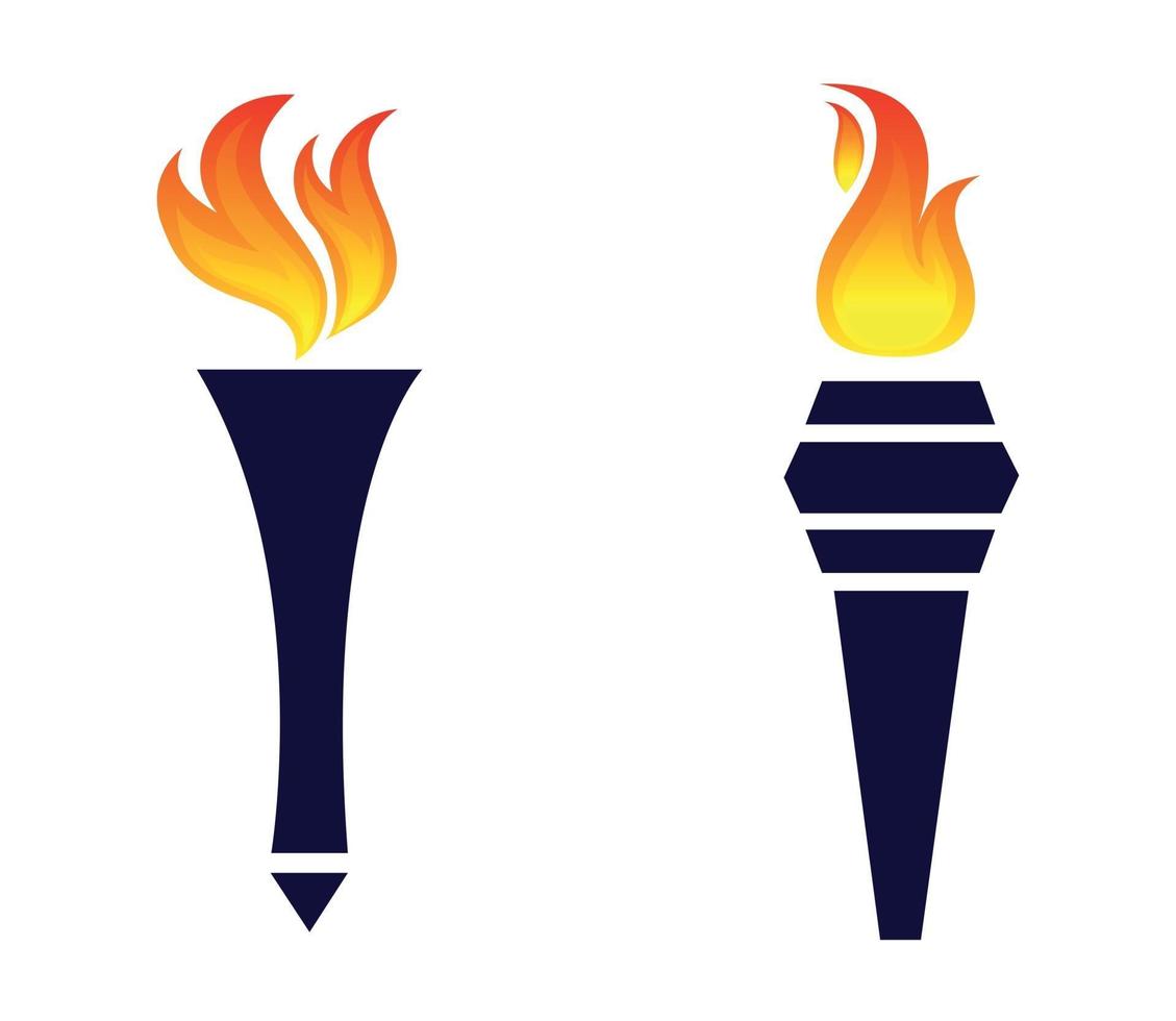 L'icône de la torche flamme bleue vector illustration design abstrait avec fond blanc