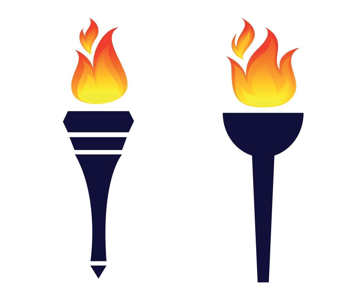 illustration de symbole de torche conception abstraite sur fond blanc vecteur