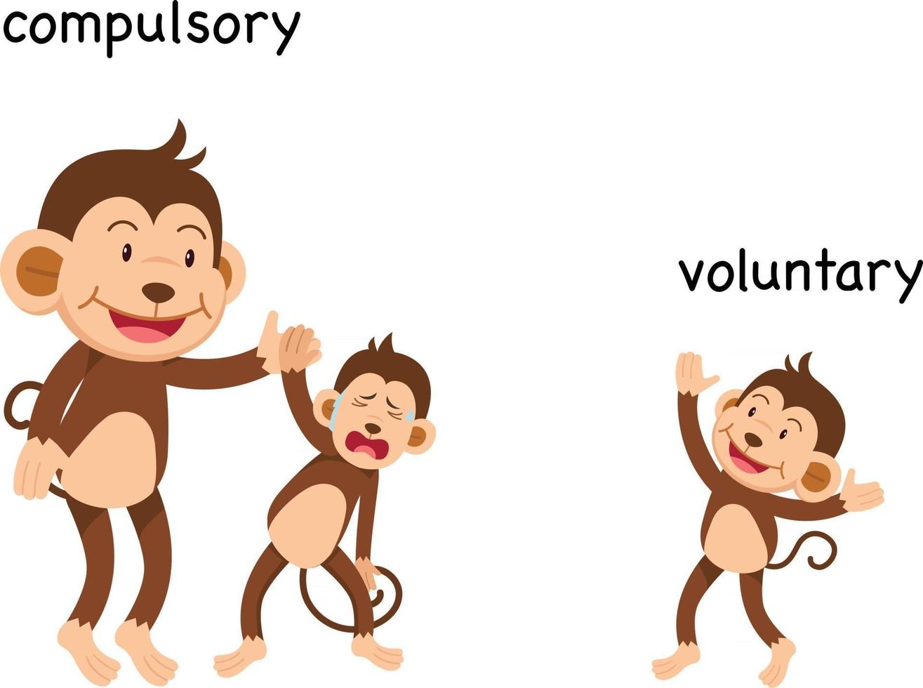 en face de l'illustration vectorielle obligatoire et volontaire vecteur