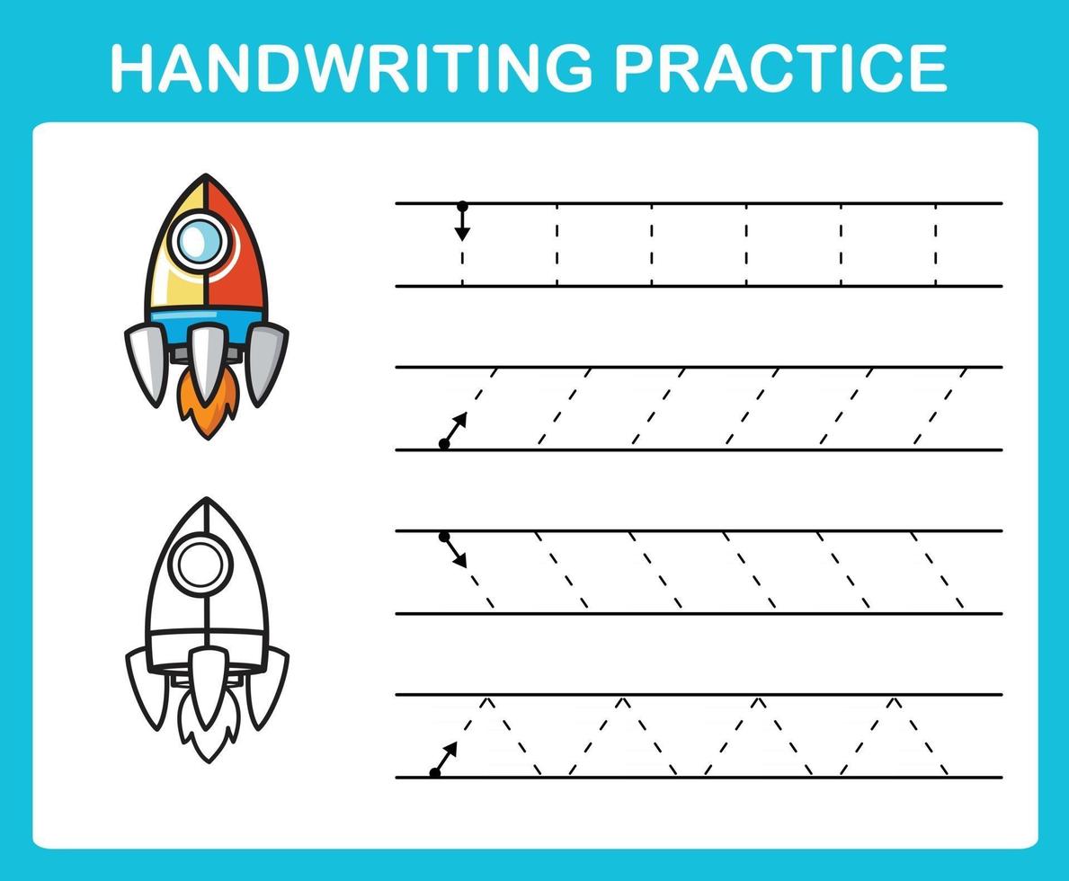 vecteur d'illustration de feuille de pratique d'écriture manuscrite