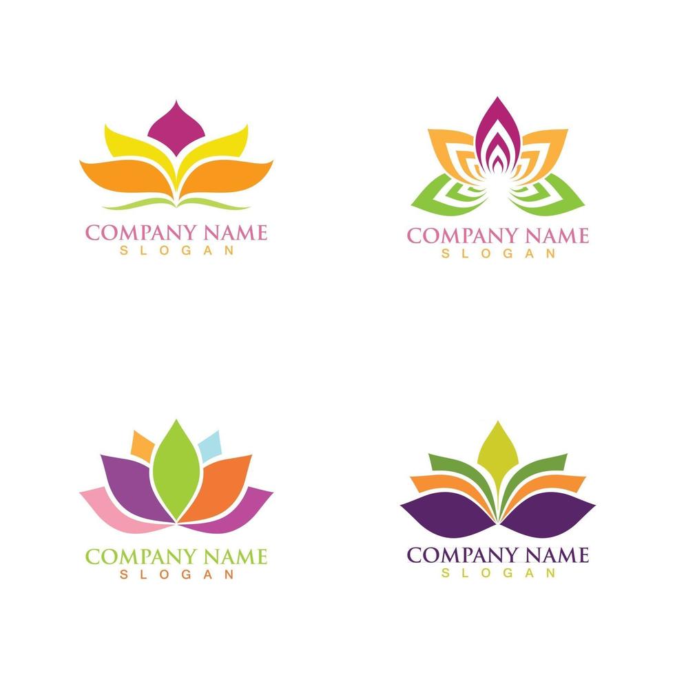 Logo de fleur de lotus et image vectorielle de symbole vecteur