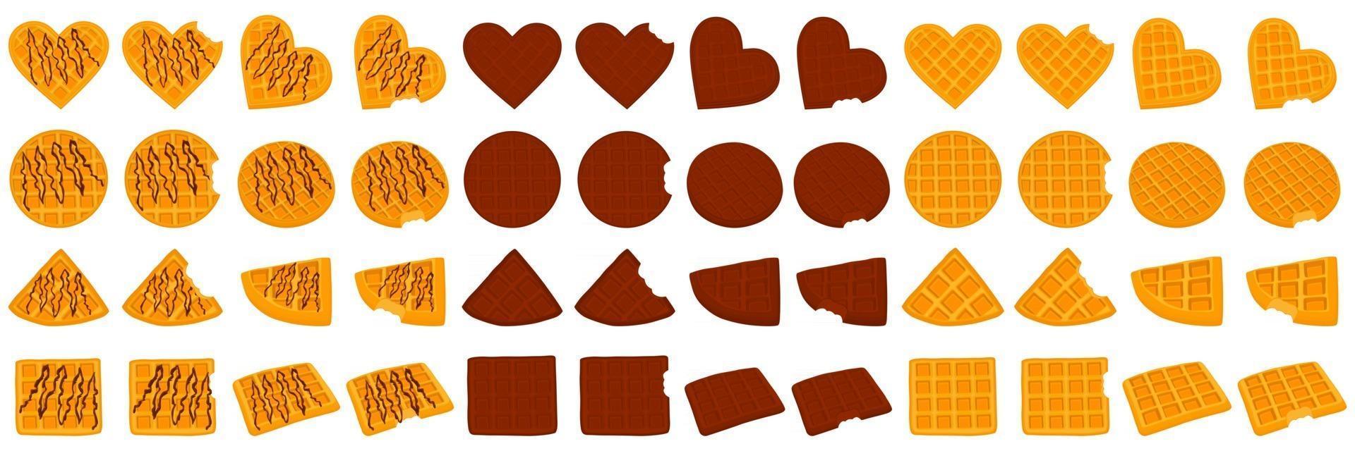 illustration sur le thème grand kit différents types de gaufres à biscuits avec cellule vecteur