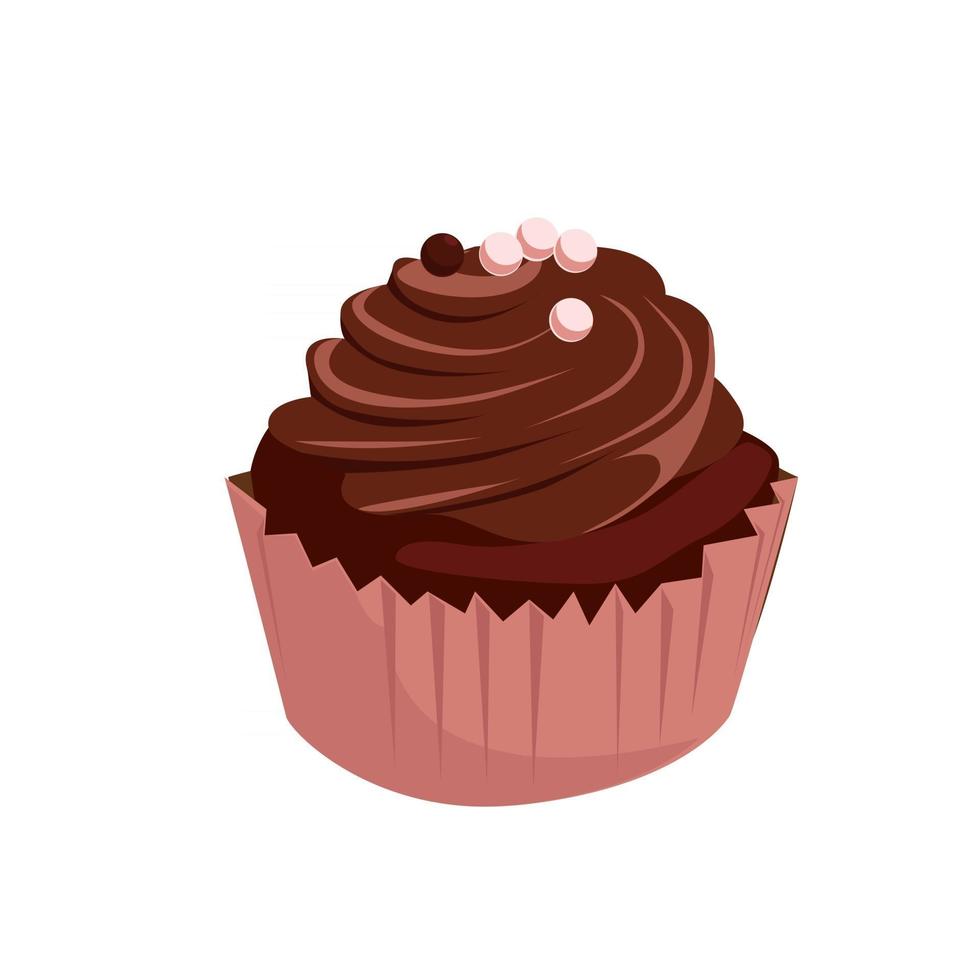 un délicieux muffin au chocolat vectoriel