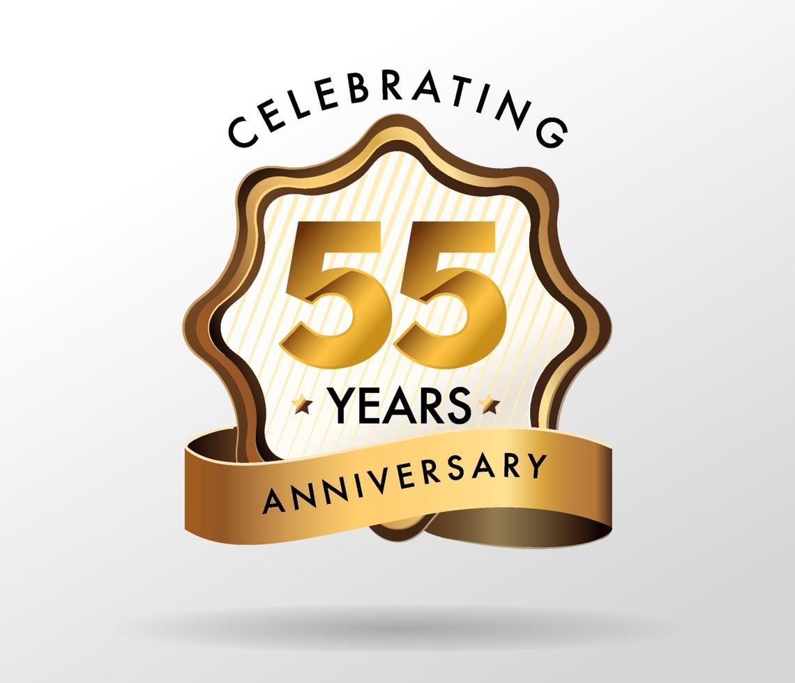 Logotype de célébration d'anniversaire de 55 ans. ensemble de logos d'anniversaires vecteur