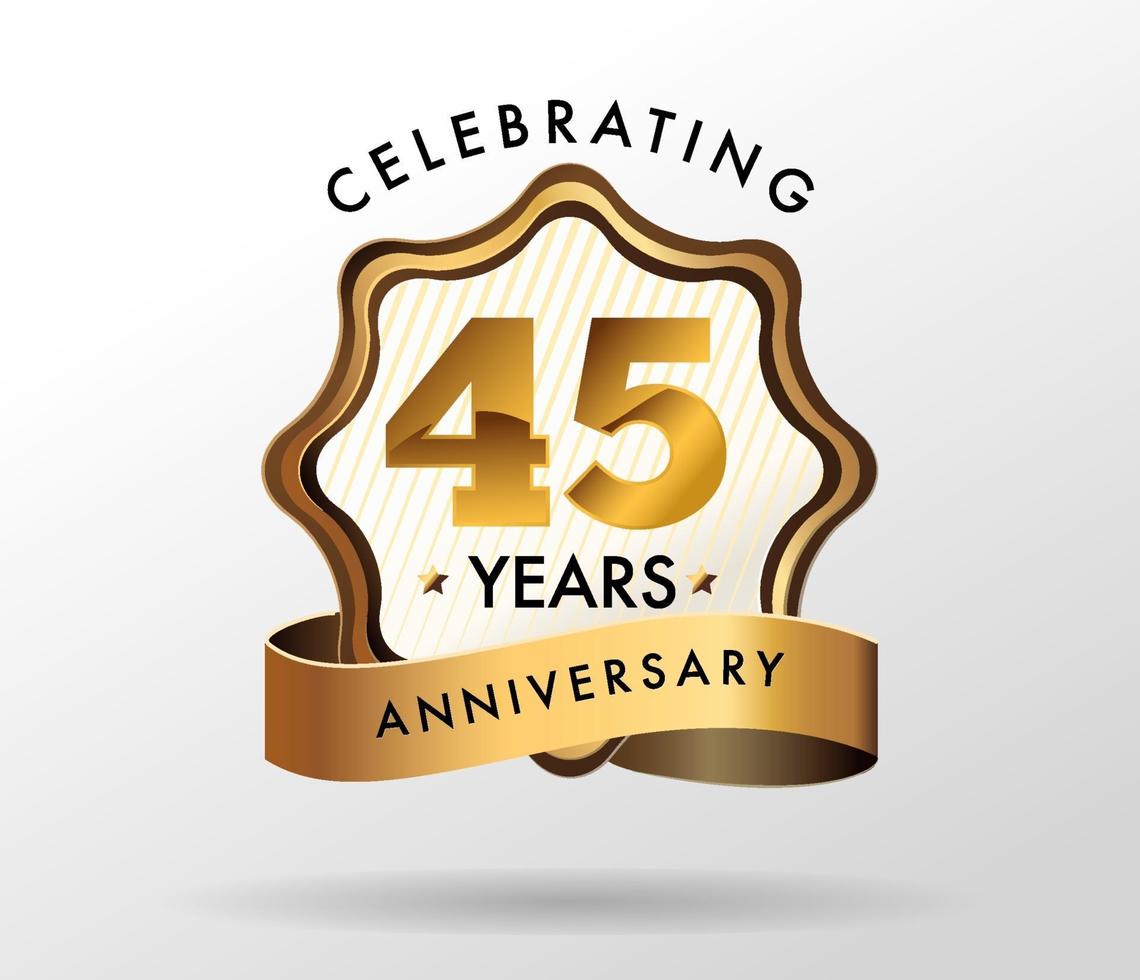 Logotype de célébration d'anniversaire de 45 ans. ensemble de logos d'anniversaires vecteur