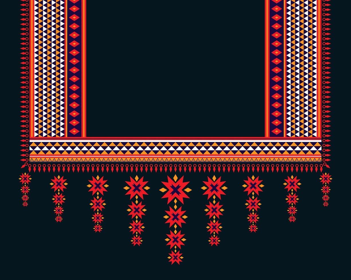 motif oriental ethnique géométrique. conception de broderie de collier pour le textile, la mode femme, l'arrière-plan, le papier peint, les vêtements et l'emballage. illustration vectorielle. vecteur