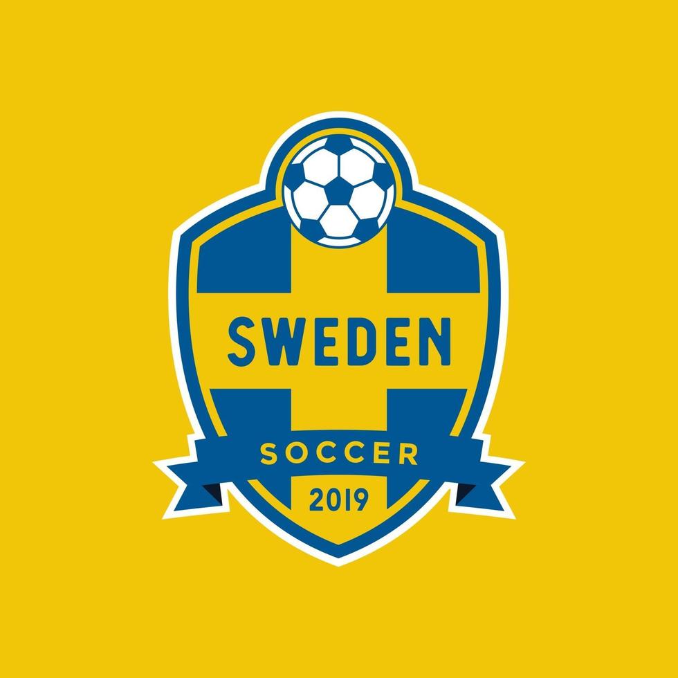 écusson de football du championnat du drapeau suédois. vecteur