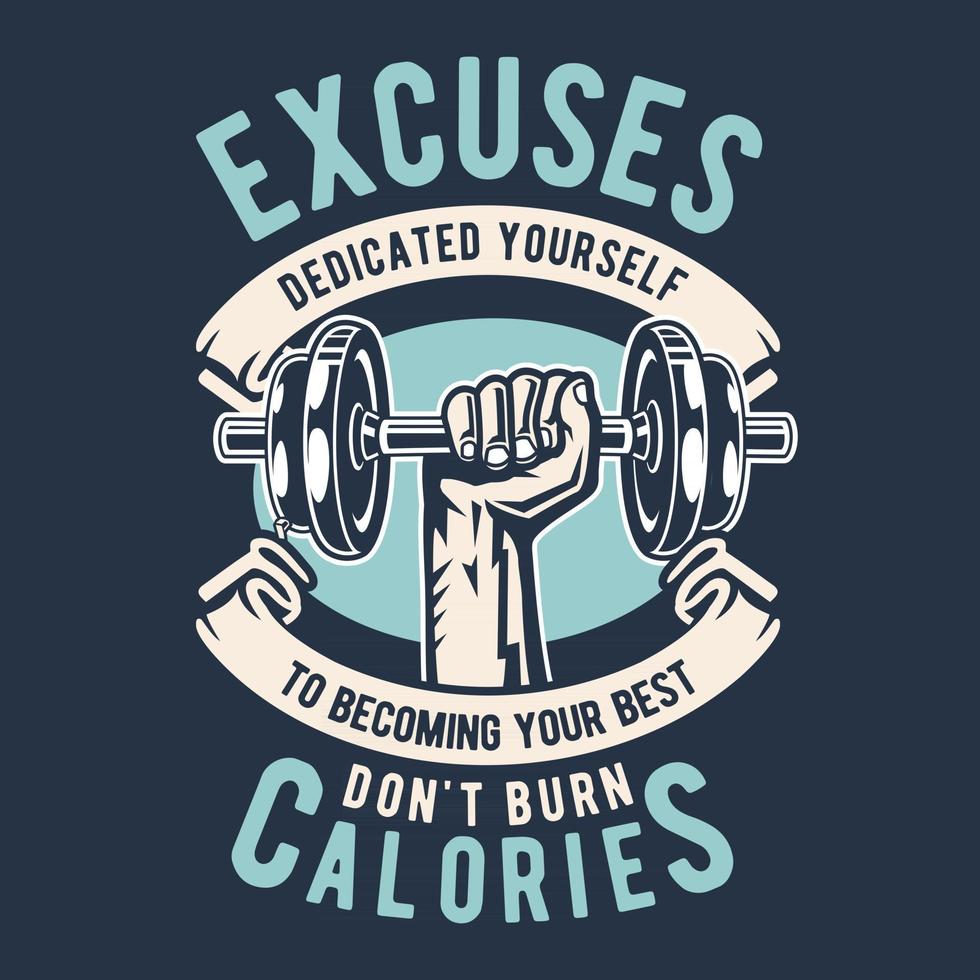 excuses ne brûle pas de calories vecteur