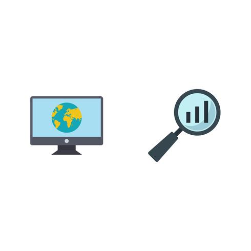 Ensemble d&#39;icônes d&#39;optimisation de moteur de recherche vecteur référencement