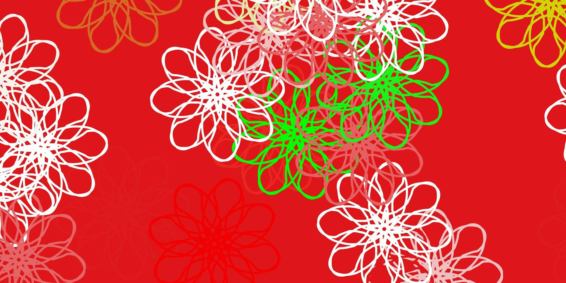 toile de fond naturel vecteur vert clair, rouge avec des fleurs.
