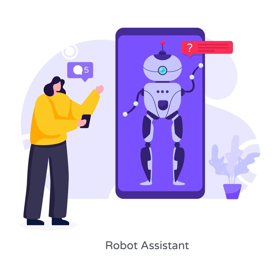 assistant robot IA vecteur