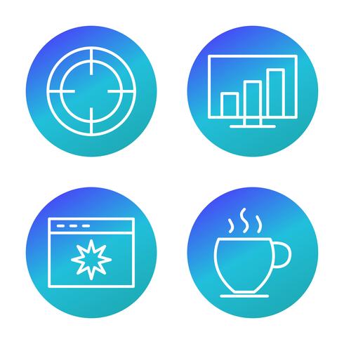 Ensemble d&#39;icônes d&#39;optimisation de moteur de recherche vecteur référencement