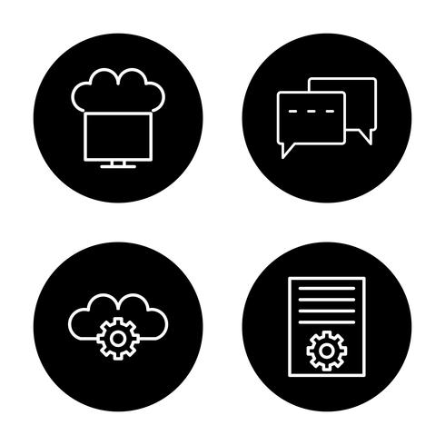 Ensemble d&#39;icônes d&#39;optimisation de moteur de recherche vecteur référencement