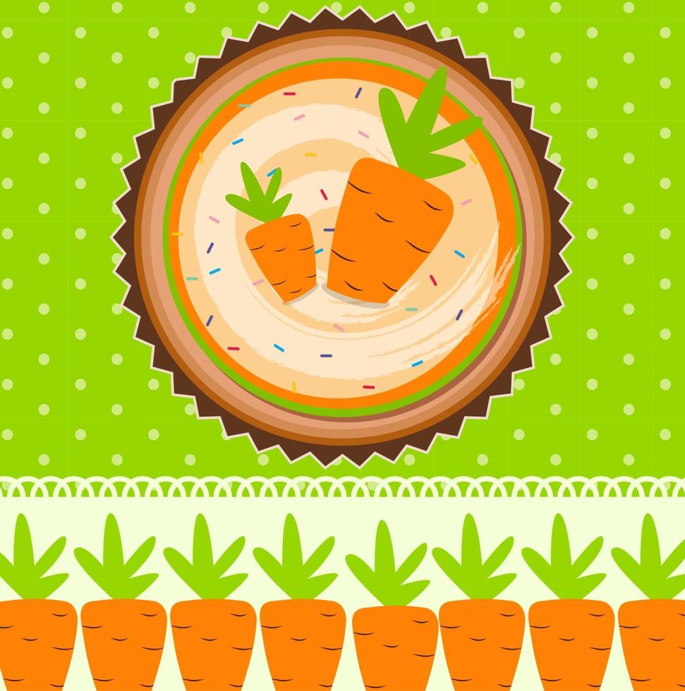 illustration vectorielle de gâteau aux carottes fond vecteur