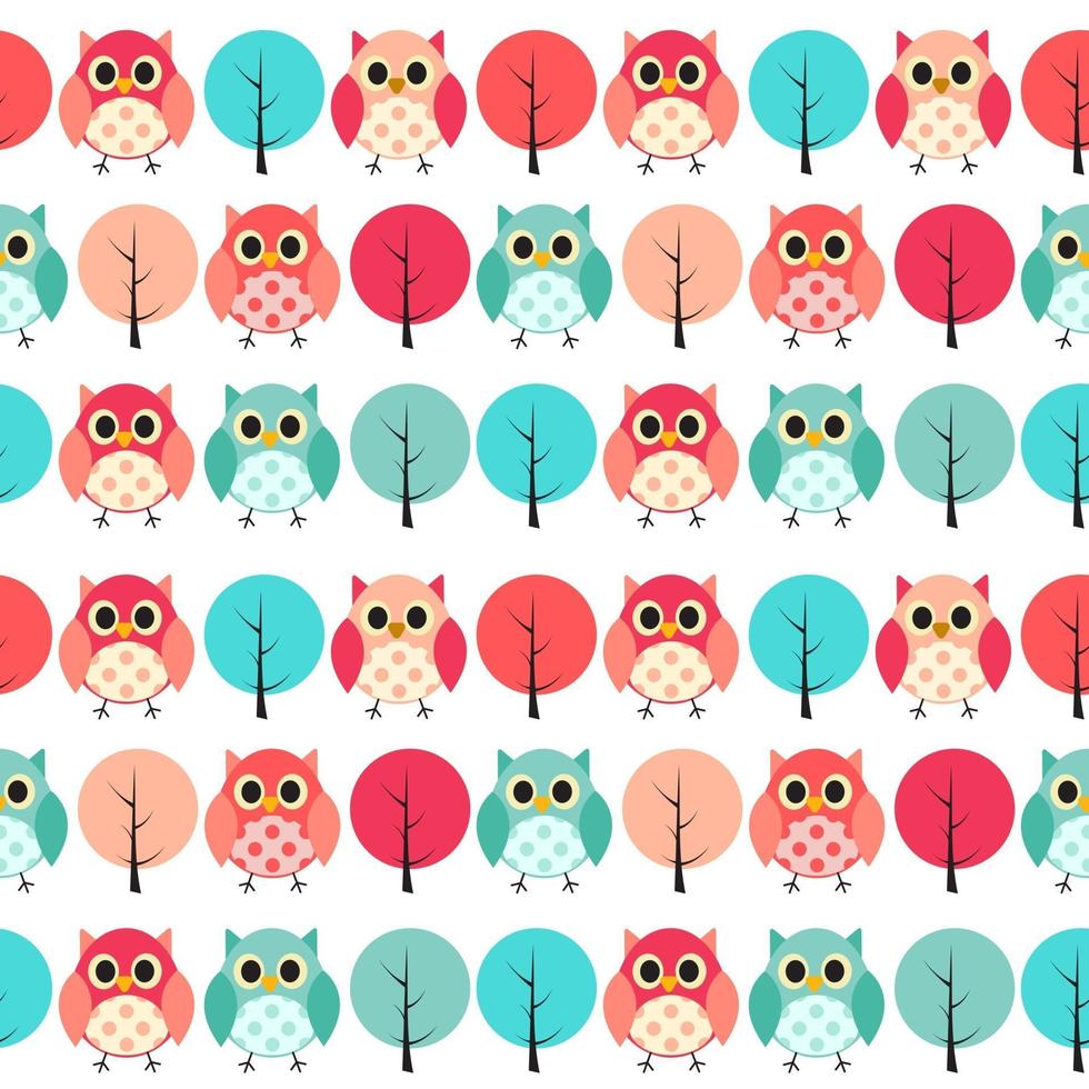 Illustration vectorielle de chouette motif de fond transparent vecteur