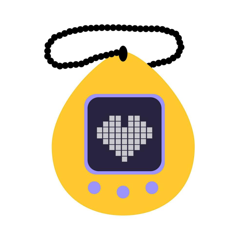 tamagotchi plat style vecteur illustration. vecteur numérique rétro poche animal de compagnie Jeu