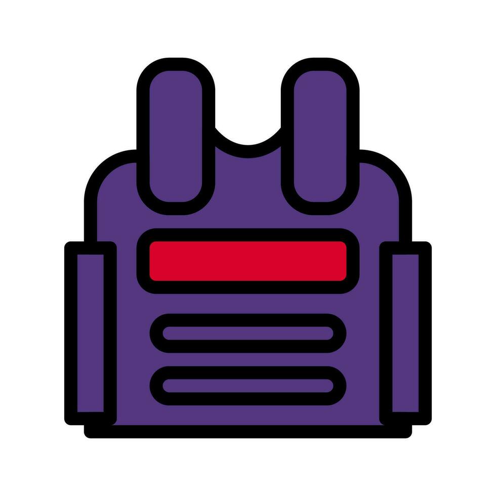 corps armure icône coloré contour rouge violet Couleur militaire symbole parfait. vecteur