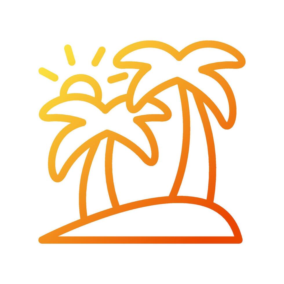 île icône pente Jaune Orange été plage symbole illustration. vecteur