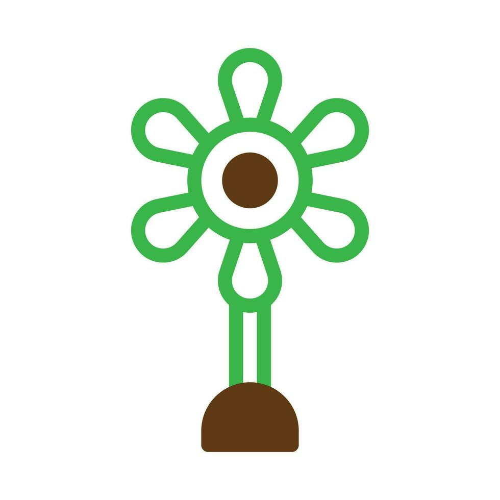 fleur icône bichromie vert marron Couleur Pâques symbole illustration. vecteur