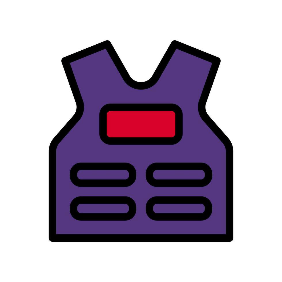 corps armure icône coloré contour rouge violet Couleur militaire symbole parfait. vecteur
