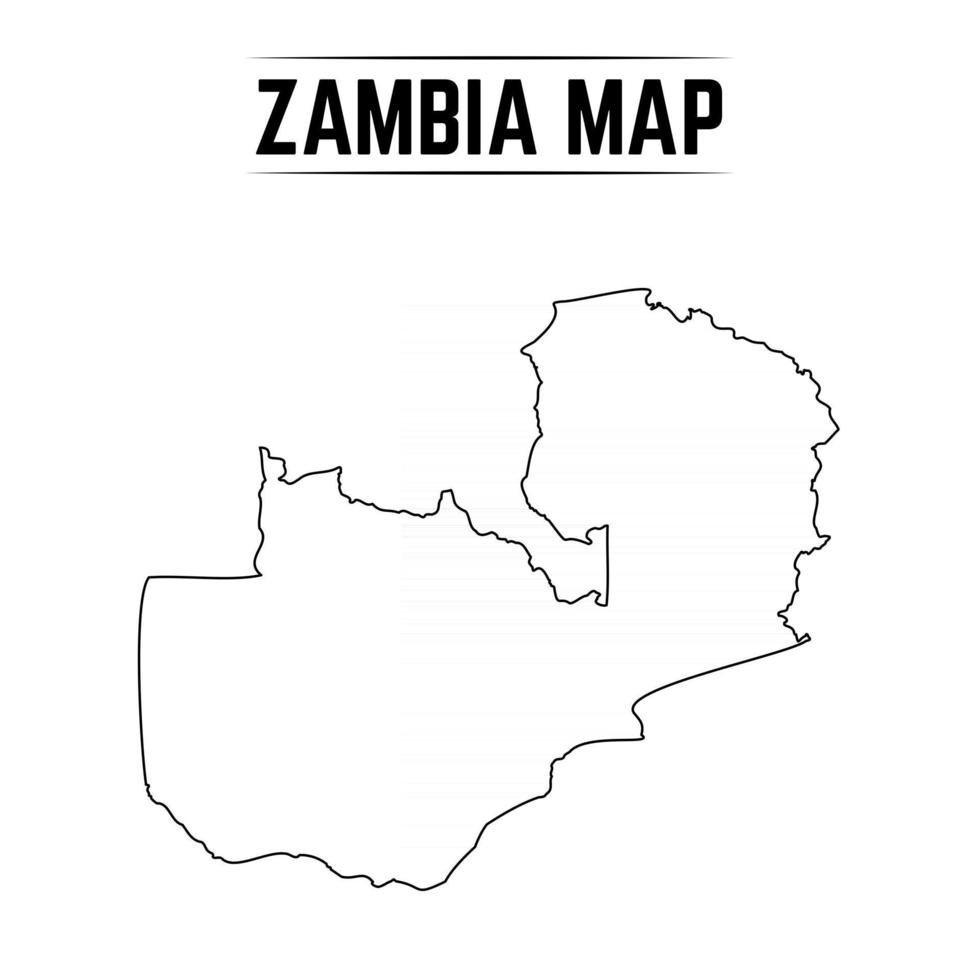 contour simple carte de la zambie vecteur