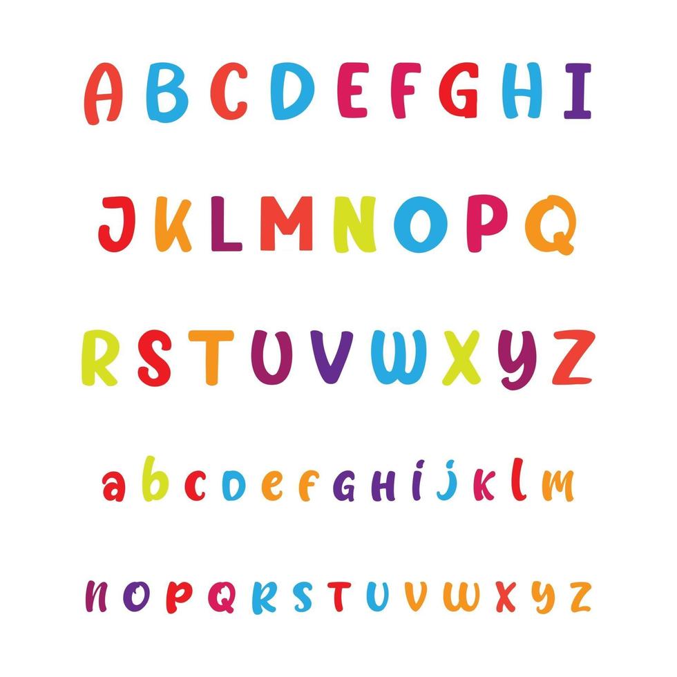 lettres de l'alphabet de dessin animé coloré a à z vecteur